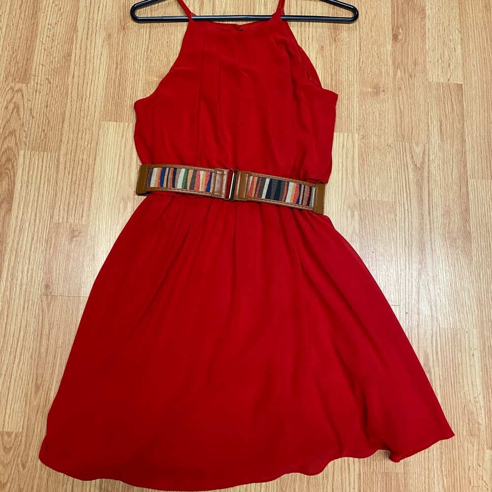 Flowy red dress